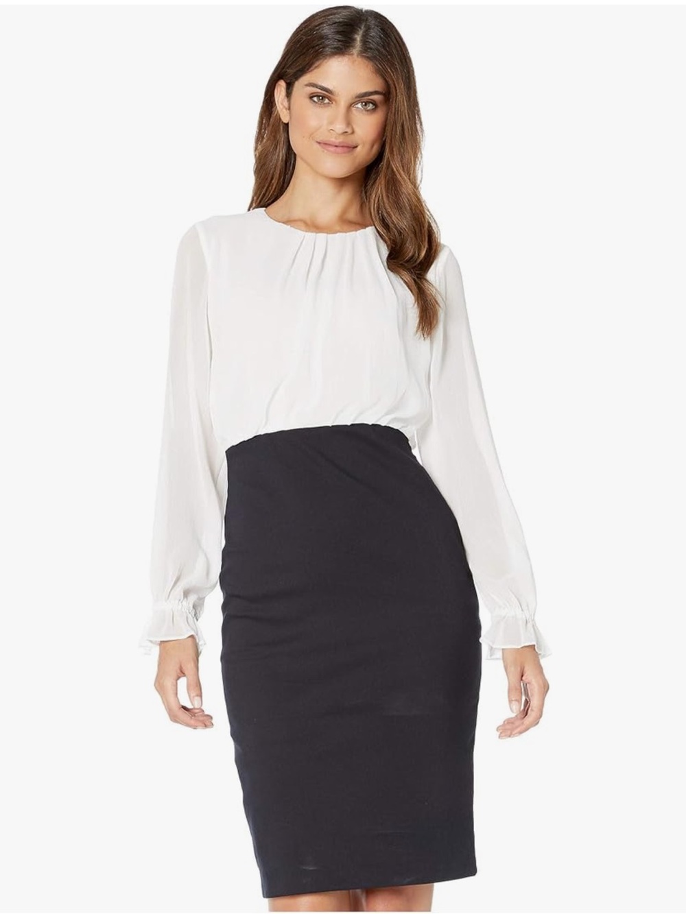 Ted Baker London Lizzata pleated combo dress small